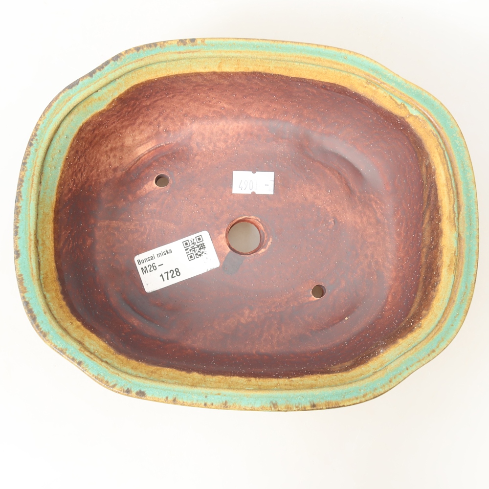 Keramik-Bonsai-Schale 20,5 x 16,5 x 7 cm, Farbe: grün
