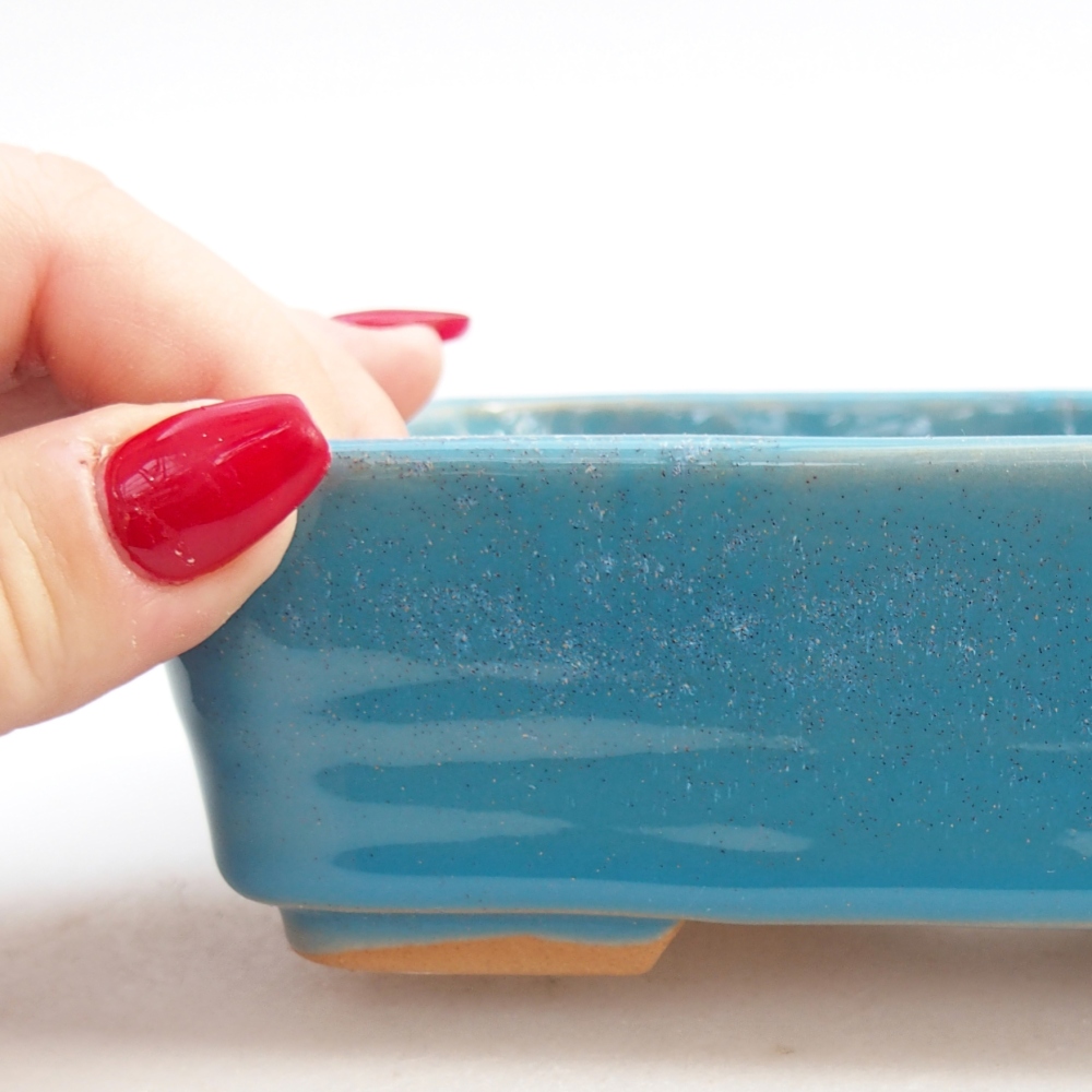 Bonsaischale aus Keramik 14,5 x 10,5 x 4,5 cm, Farbe blau