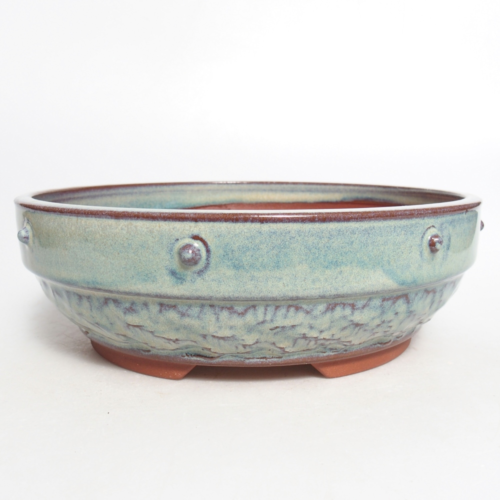 Bonsaischale aus Keramik 21 x 21 x 7 cm, grün