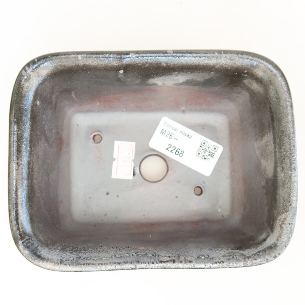 Bonsaischale aus Keramik 13,5 x 10,5 x 6 cm, metallfarben