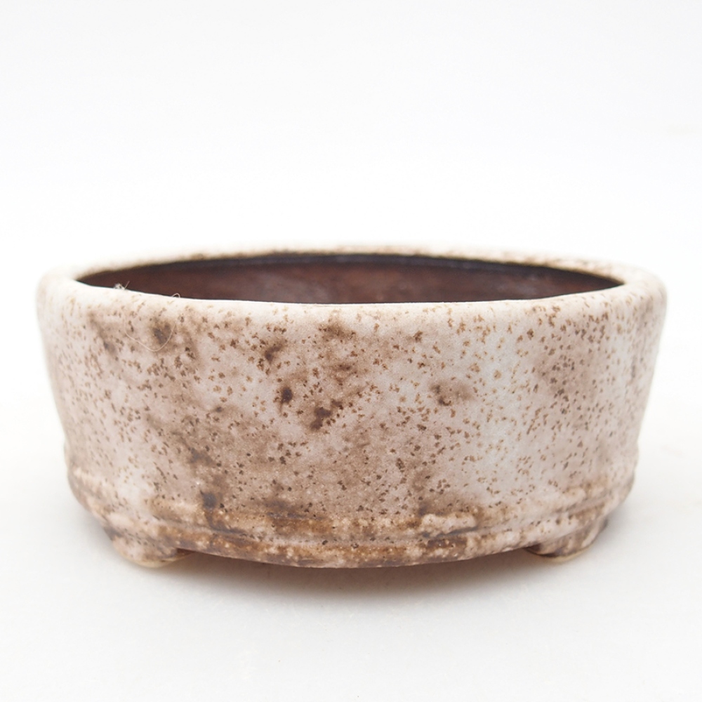 Bonsaischale aus Keramik 9 x 9 x 3,5 cm, Farbe beige