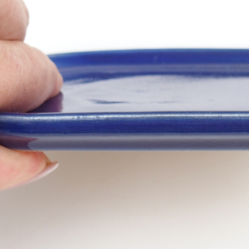 Keramische Untertasse H38 - 12,5 x 10,5 x 1 cm - blau