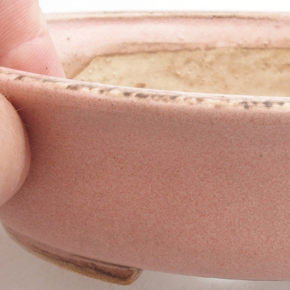 Bonsaischale aus Keramik 12 x 11,5 x 3 cm, Farbe rosa