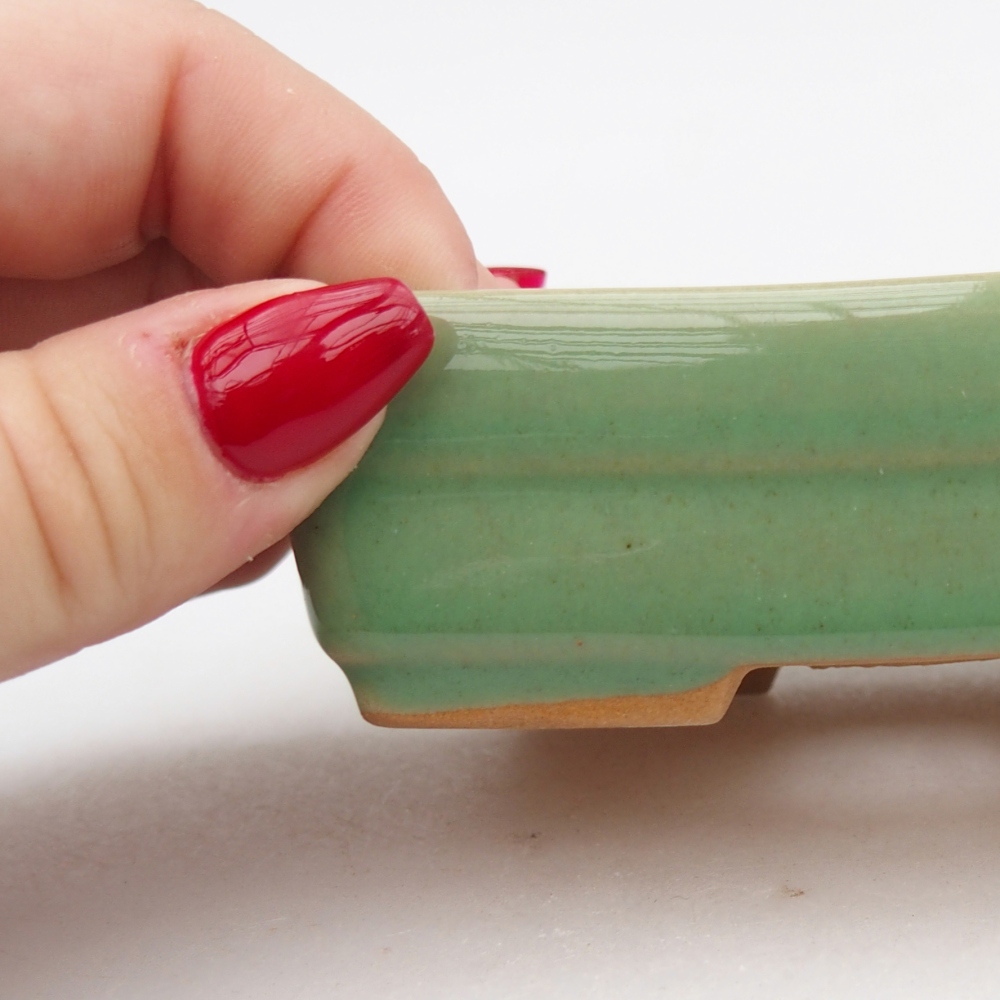 Bonsaischale aus Keramik 10 x 7 x 3 cm, grün