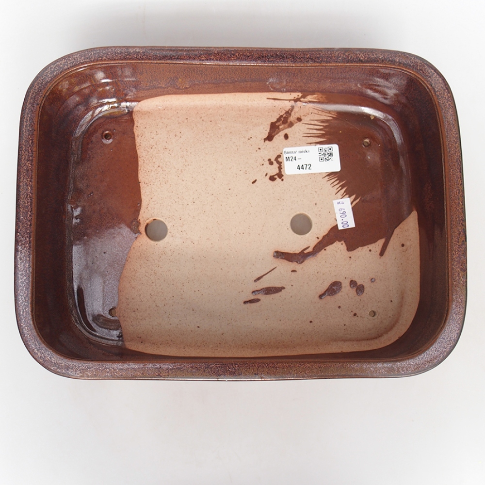 Keramik-Bonsaischale 28 x 21 x 7,5 cm, braun Farbe
