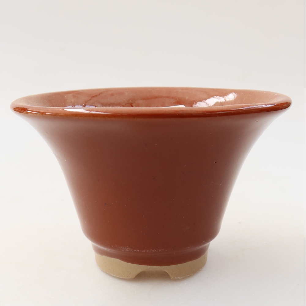 Keramik-Bonsai-Schale, 10,5 × 10,5 × 7 cm, Farbe: braun