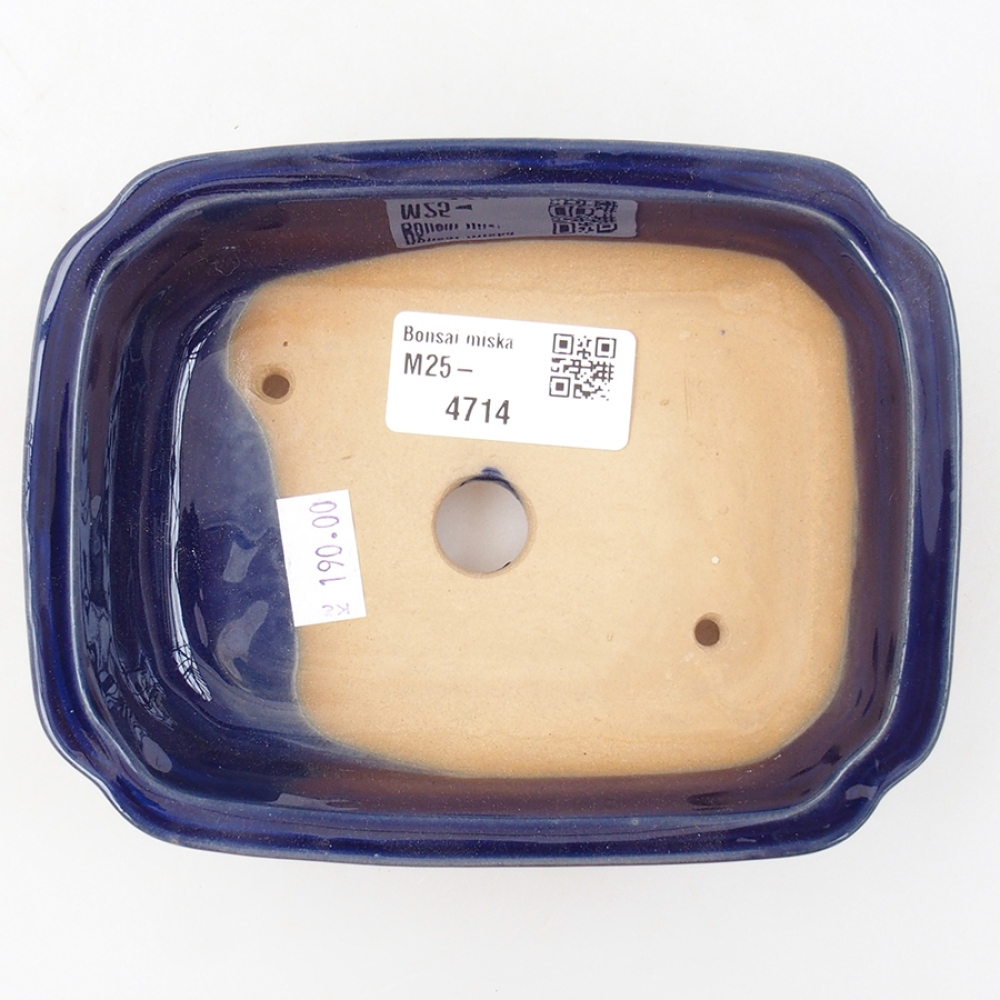 Keramik-Bonsaischale 14 x 11 x 4 cm, Farbe blau