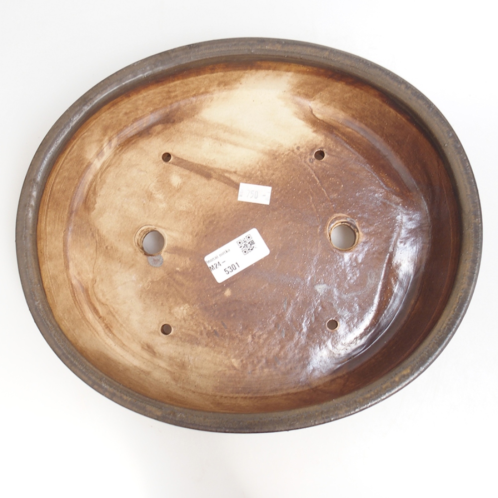 Bonsaischale aus Keramik  28,5 x 24,5 x 6  cm, Farbe braun