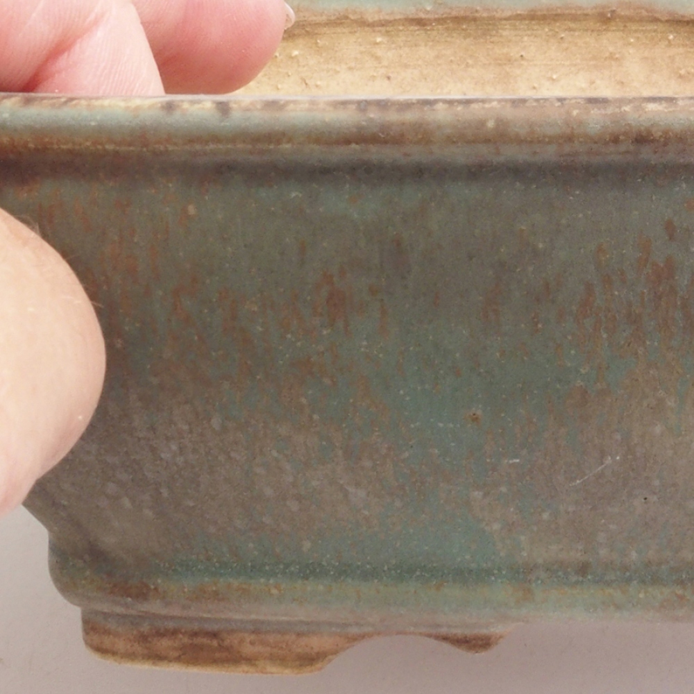 Bonsaischale aus Keramik 14 x 12 x 5 cm, Farbe Grün