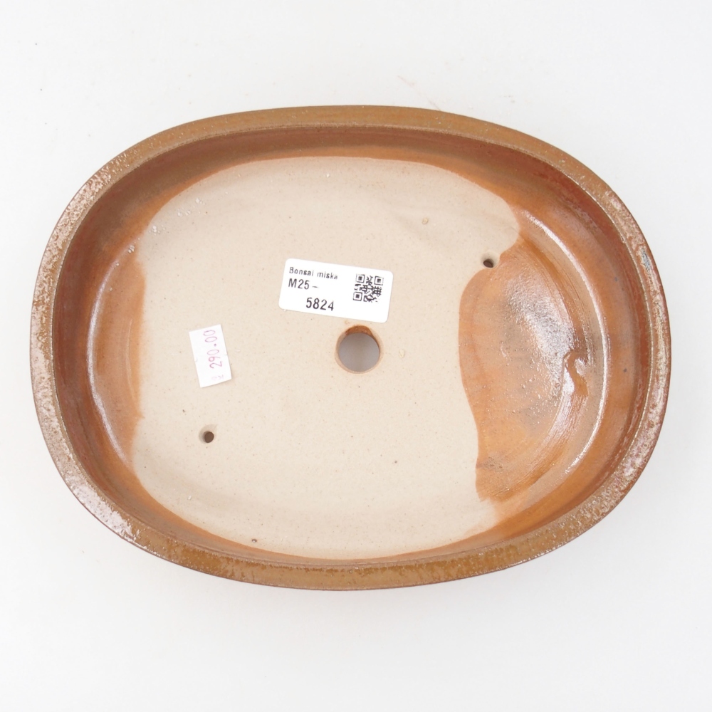 Keramik-Bonsaischale 22 x 16,5 x 4 cm, Farbe braun