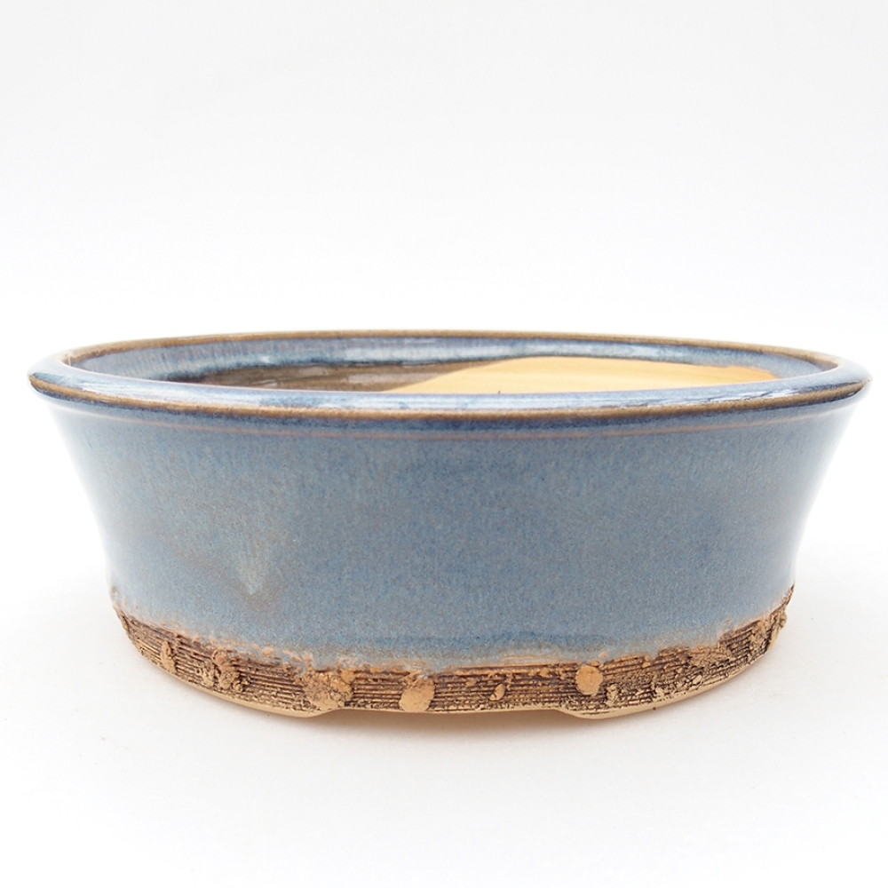 Keramik-Bonsaischale 19,5 x 19,5 x 6,5 cm, Farbe blau