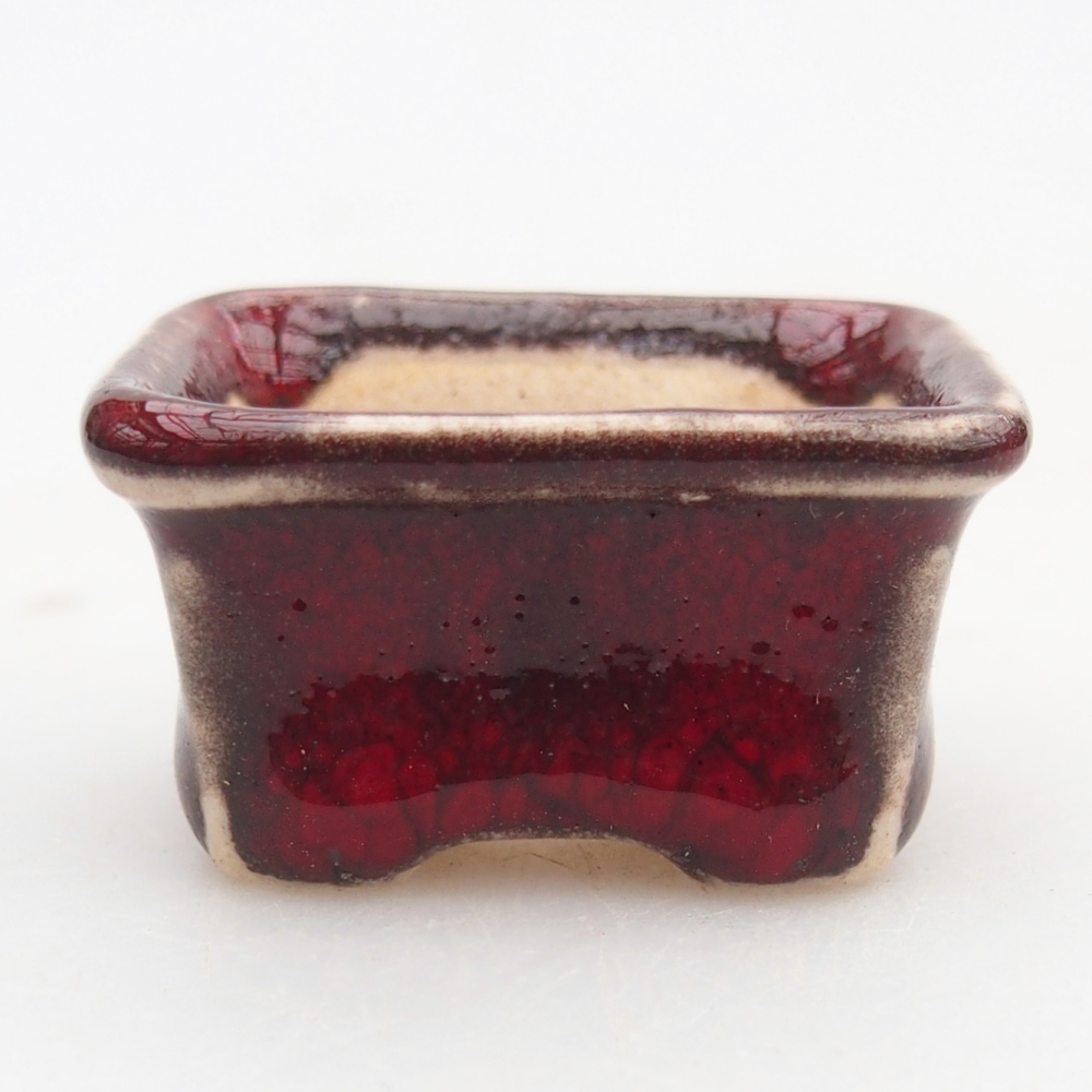 Mini-Bonsaischale 3,5 x 3,5 x 2 cm, Farbe rot