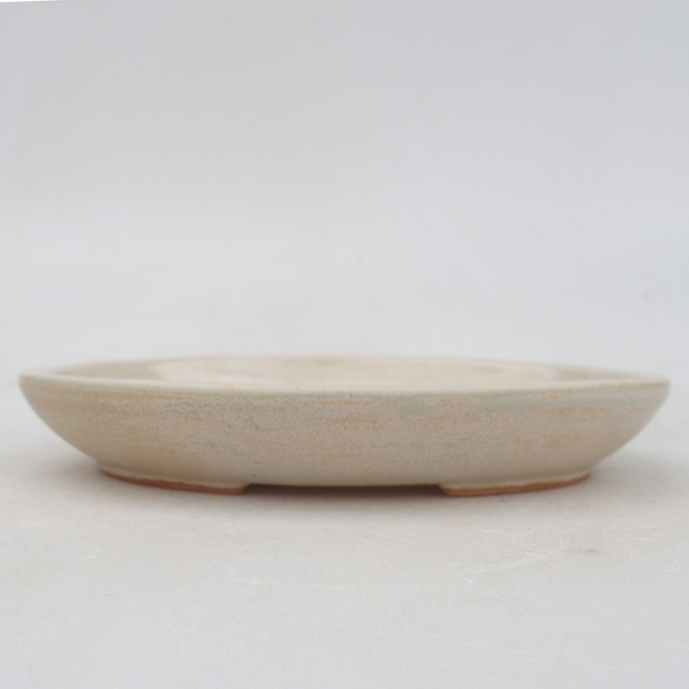 Keramik-Bonsaischale 15,5 x 11 x 2,5 cm, Beige Farbe