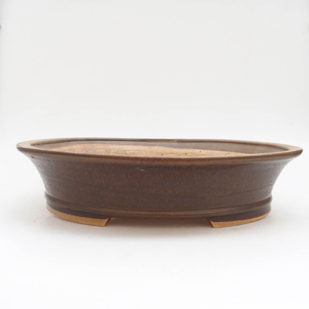Keramik-Bonsaischale 32 x 29 x 7 cm, Farbe Braun