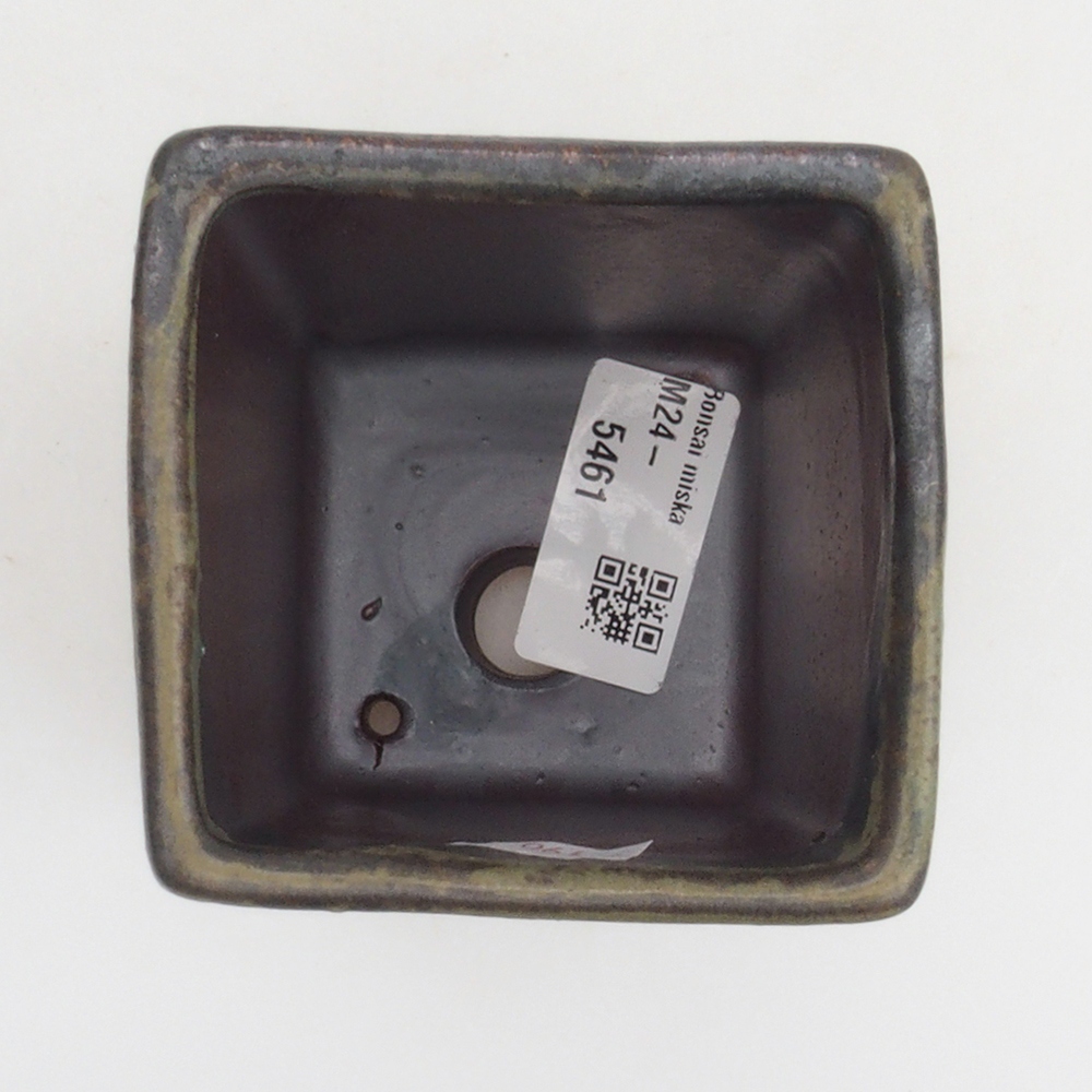 Keramik-Bonsaischale 7,5 x 7,5 x 9,5 cm, Farbe braun