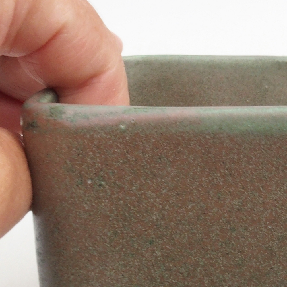 Keramik-Bonsaischale 10 x 10 x 8 cm, Farbe Grün