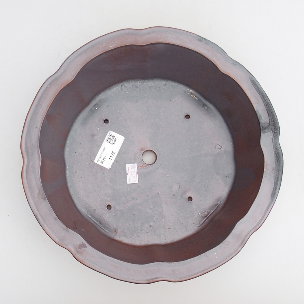 Bonsaischale aus Keramik 26 x 26 x 8 cm, metallfarben