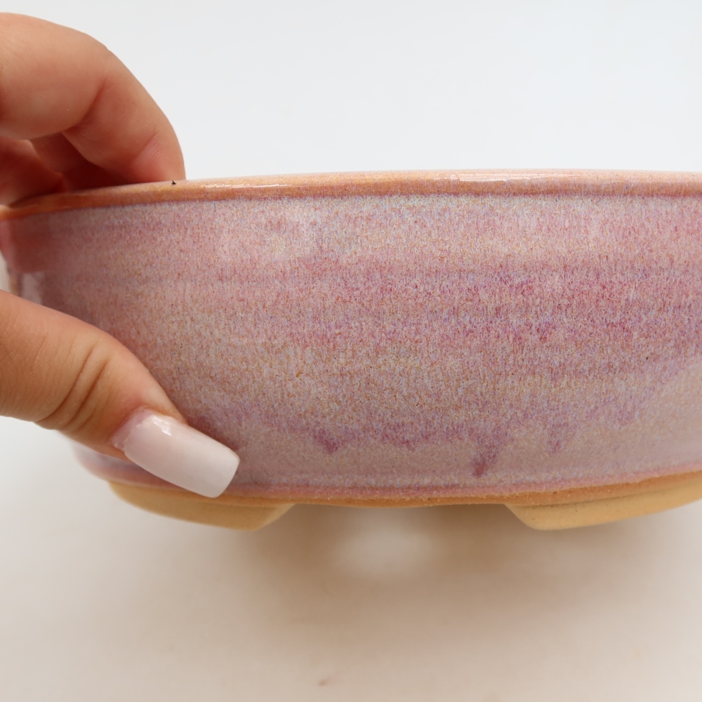 Keramik-Bonsai-Schale 21,5 x 21,5 x 6,5 cm, Farbe: Rosa
