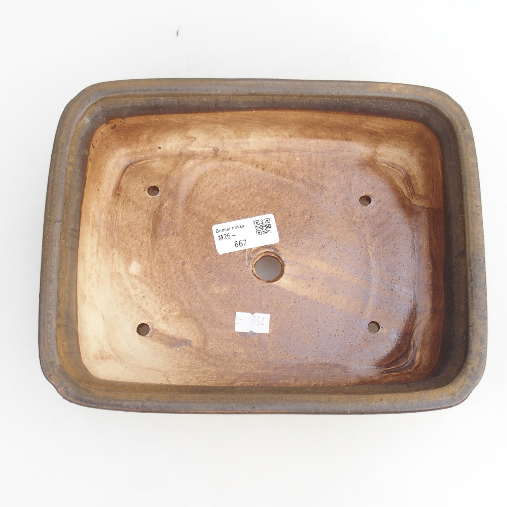 Bonsaischale aus Keramik 25 x 20 x 7,5 cm, braun