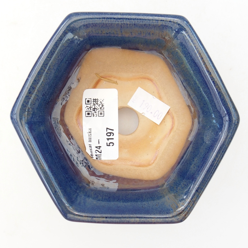 Keramik-Bonsaischale 10,5 x 9,5 x 5,5 cm, Farbe blau