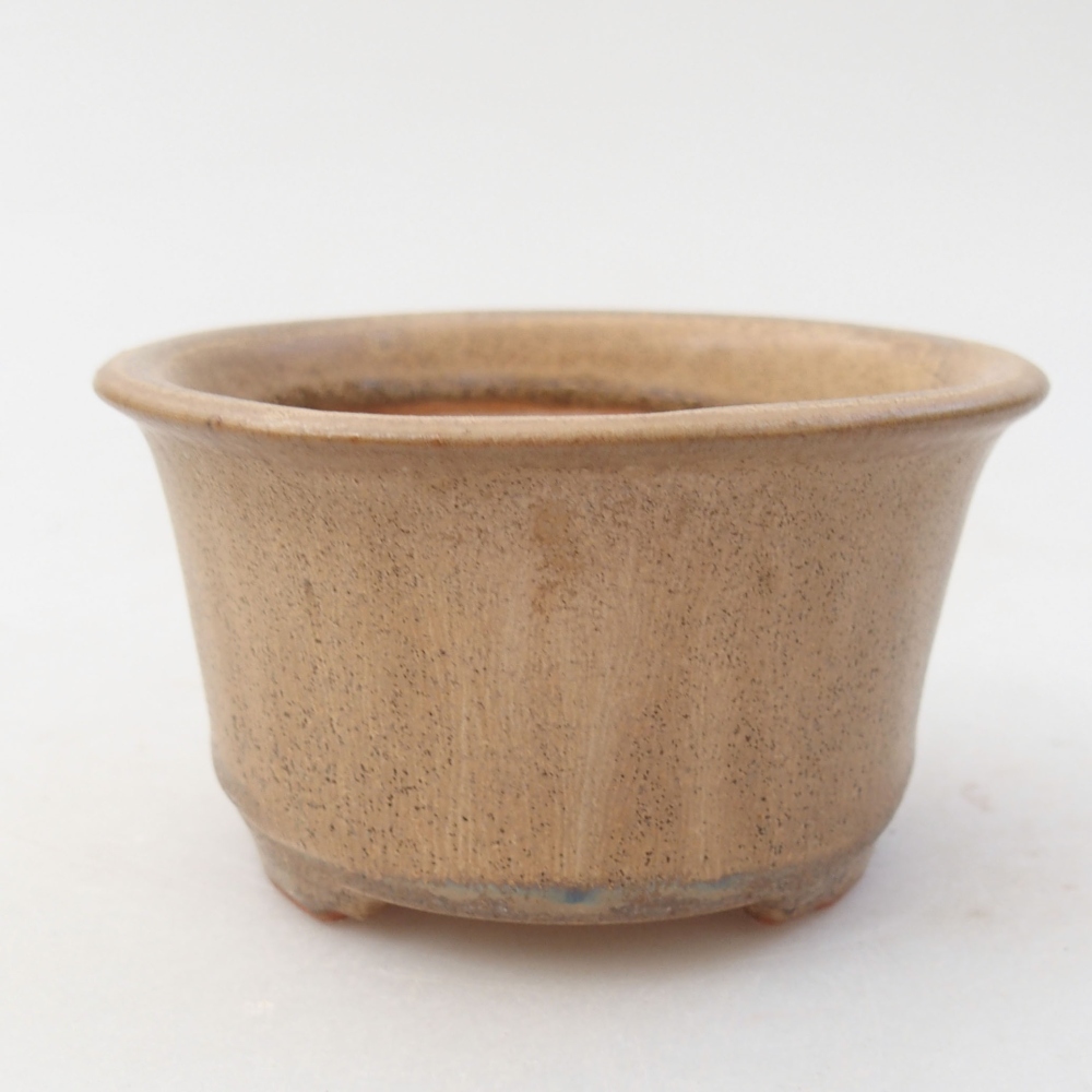 Keramik-Bonsaischale 9 x 9 x 5 cm, Farbe beige