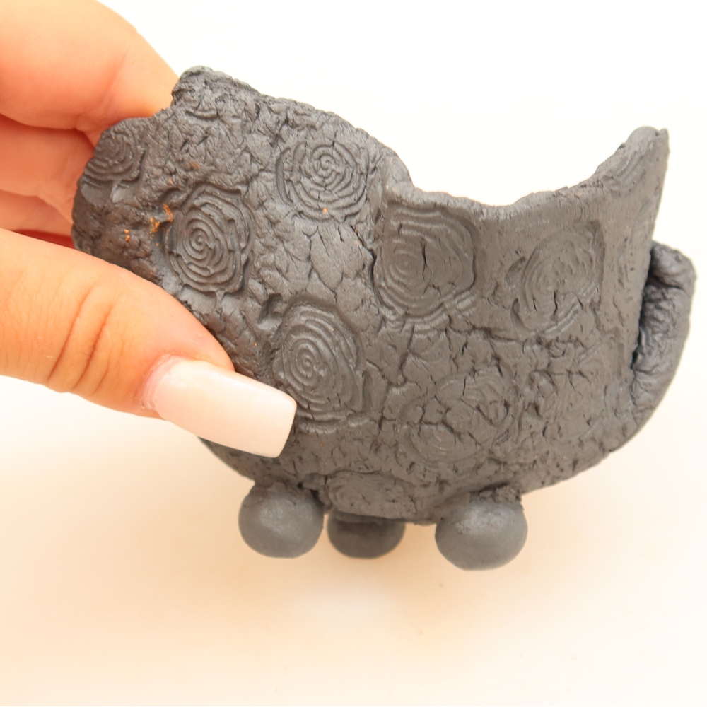Keramikschale  11,5 x 10,5 x 7 cm, metallfarben