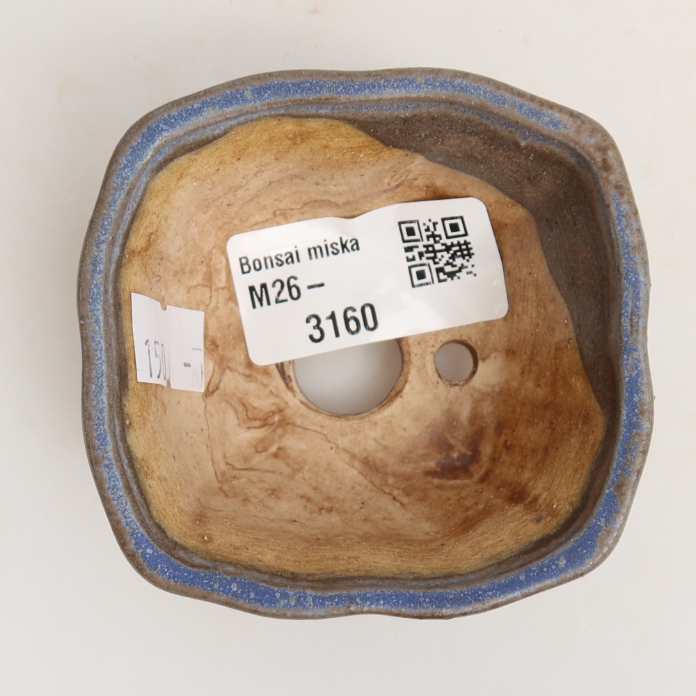 Bonsaischale aus Keramik 7 x 7 x 3,5 cm, Farbe blau