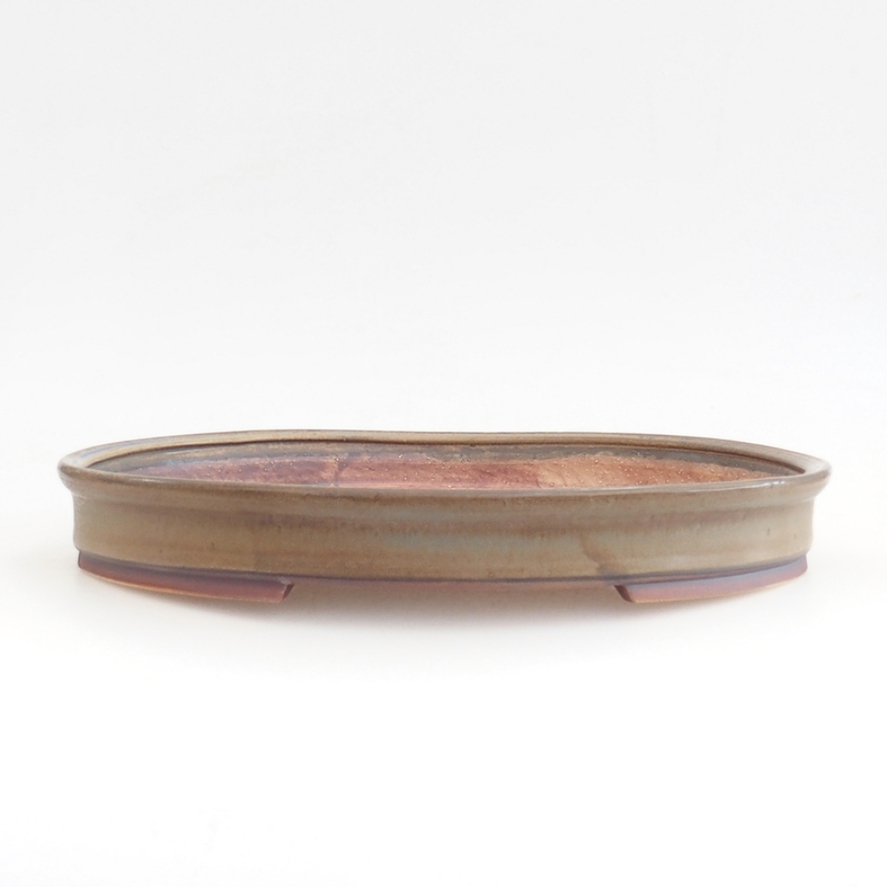 Bonsaischale aus Keramik 30 x 26 x 4 cm, braun
