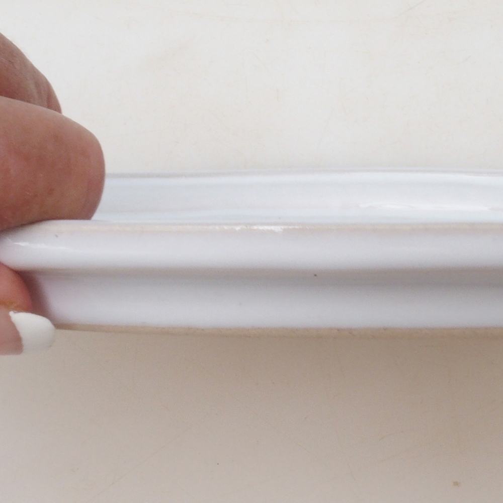 Bonsai-Schale oval M – 22,5 x 18 x 1,5 cm – weiß