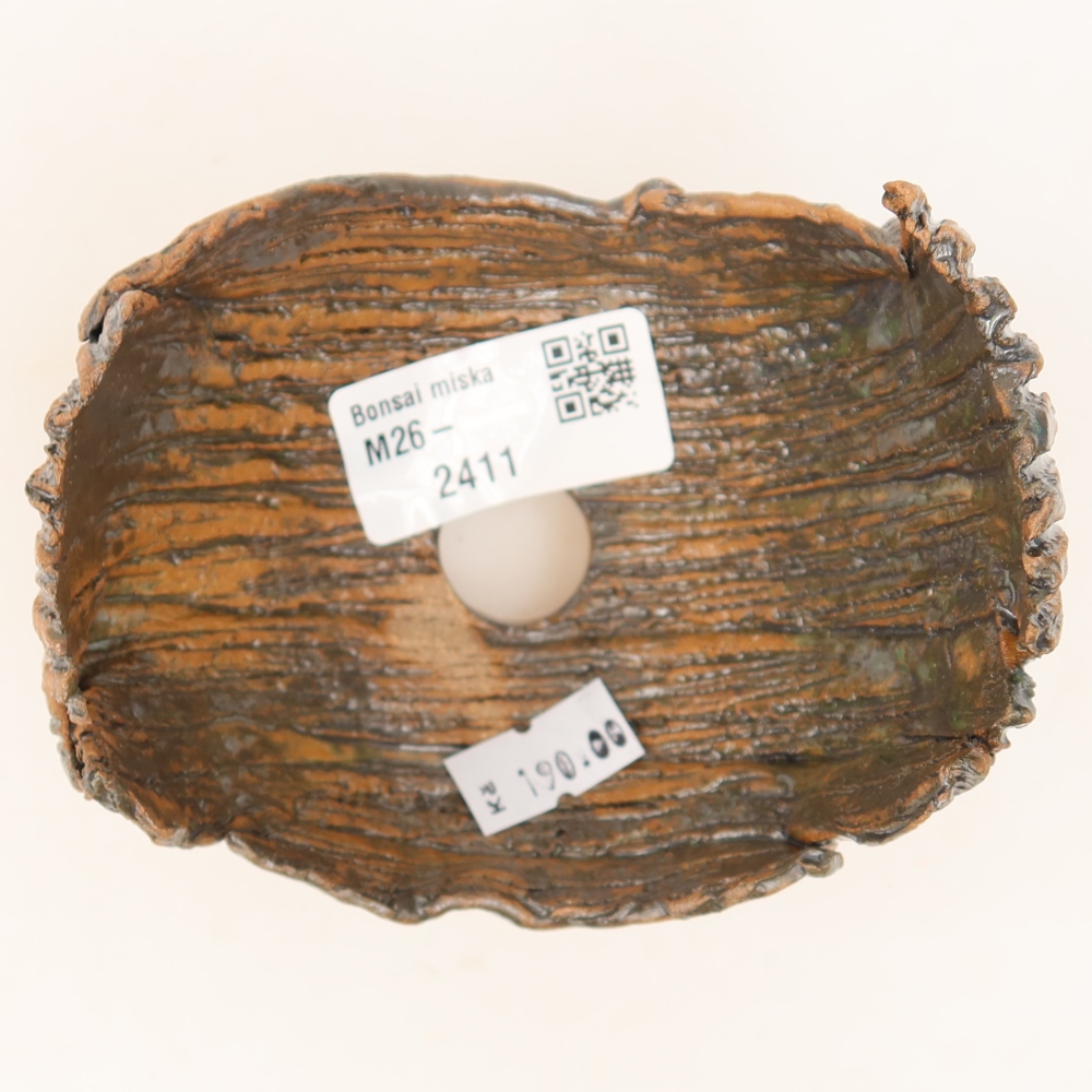 Keramikschale  10 x 8 x 9 cm, Farbe: braun-grün