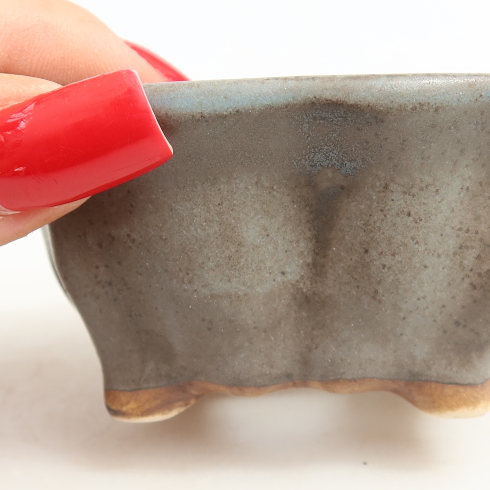 Bonsaischale aus Keramik 7 x 7 x 3,5 cm, Farbe blau
