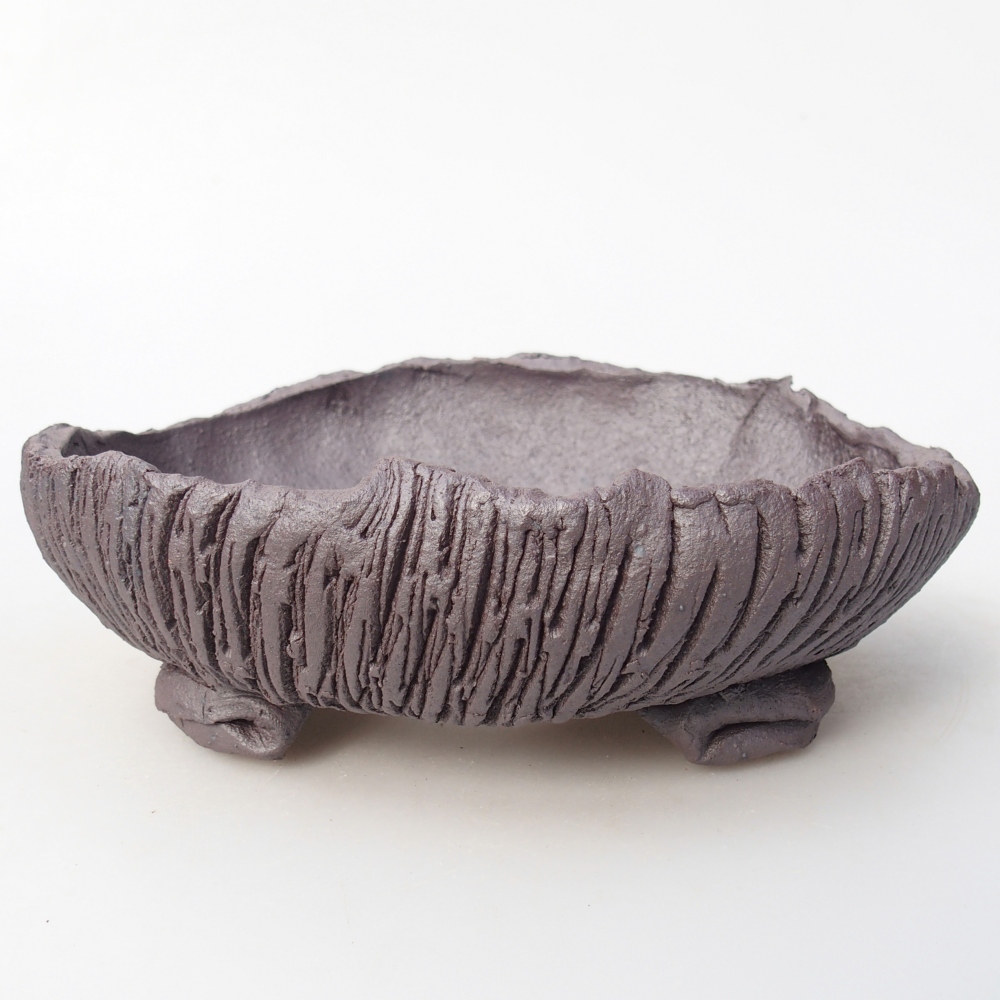 Bonsaischale aus Keramik 17 x 15 x 5,5 cm, metallfarben