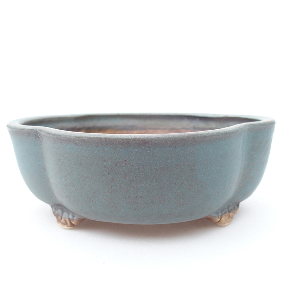 Bonsaischale aus Keramik 13,5 x 13 x 5 cm, Farbe blau