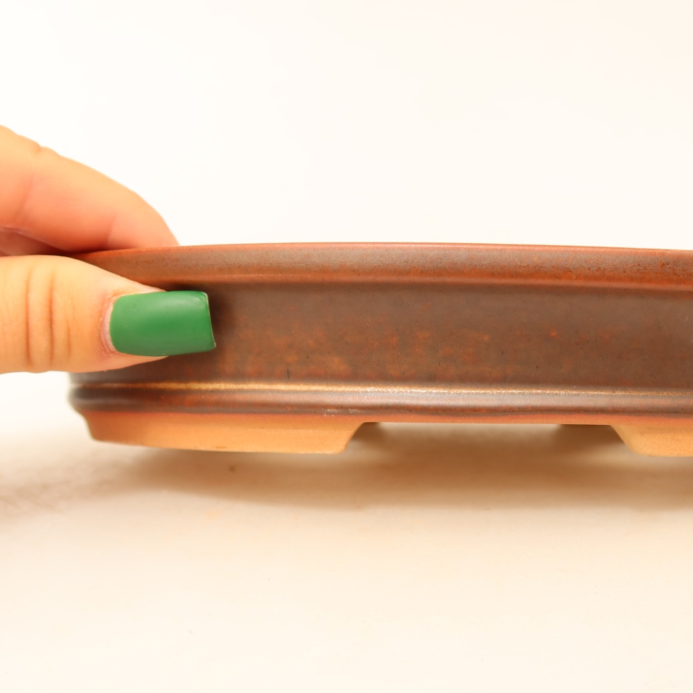 Keramikschale  21 x 14,5 x 3,5 cm, Farbe: braun