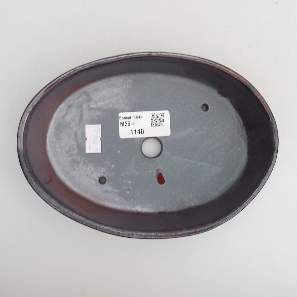 Bonsaischale aus Keramik 18,5 x 13 x 4 cm, metallfarben
