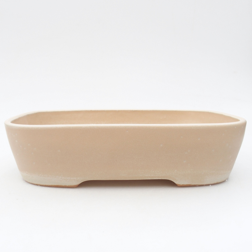Keramik-Bonsaischale 23 x 17,5 x 5,5 cm, Farbe Beige