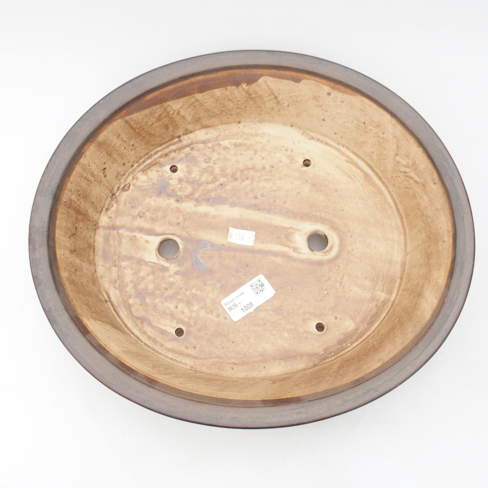 Bonsaischale aus Keramik 32,5 x 29 x 7 cm, braun
