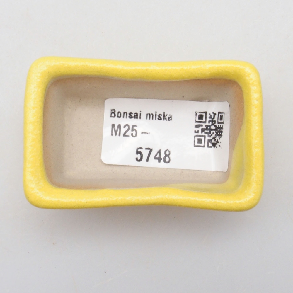 Keramik Bonsai Schale 6 x 3,5 x 2,5 cm, gelb