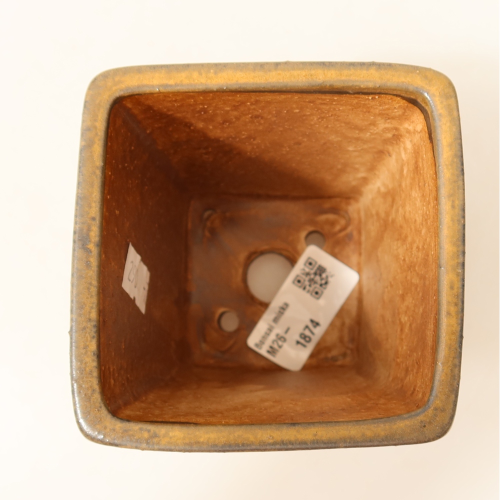 Keramik-Bonsai-Schale 8,5 x 8,5 x 10,5 cm, Farbe: braun
