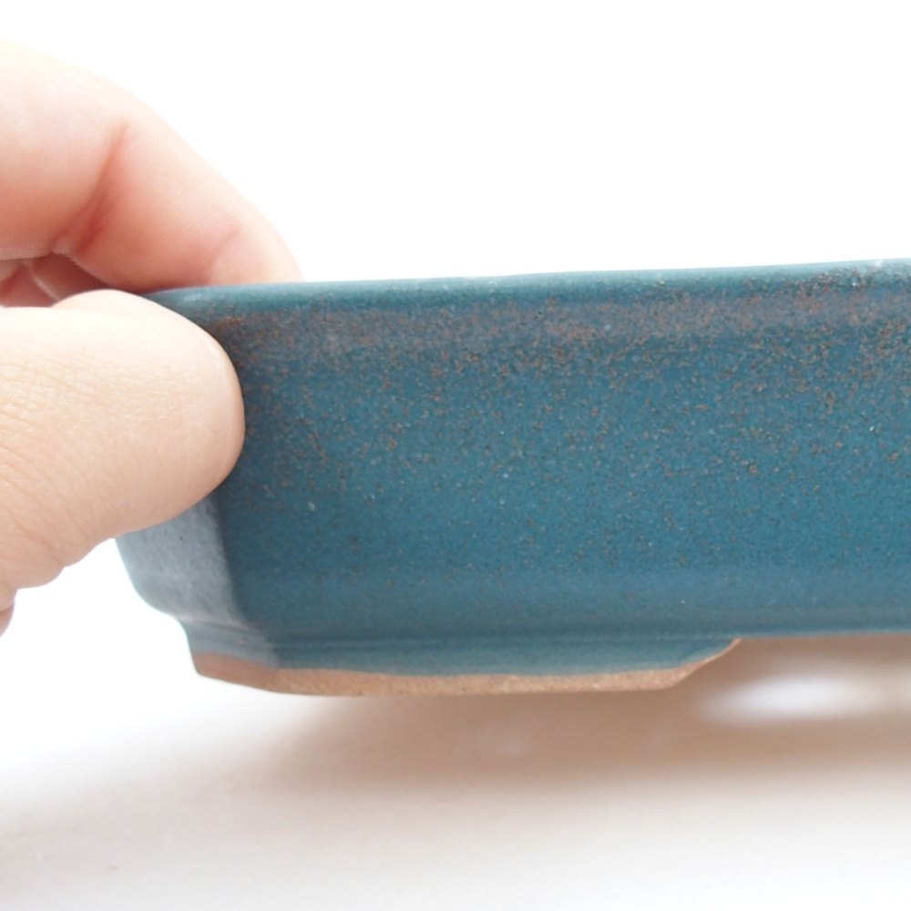 Keramik-Bonsaischale 19 x 13,5 x 4,5 cm, Farbe blau