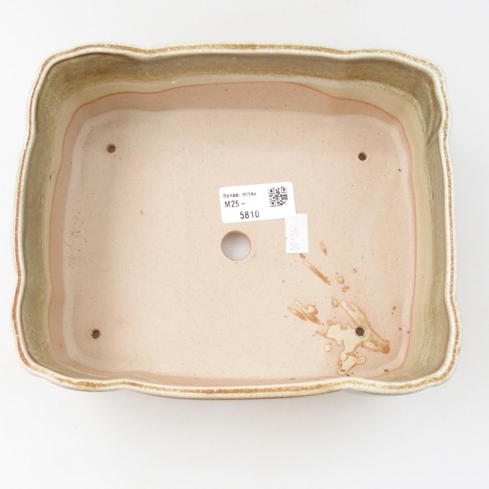 Keramik-Bonsaischale 20,5 x 17 x 7 cm, Farbe Grün