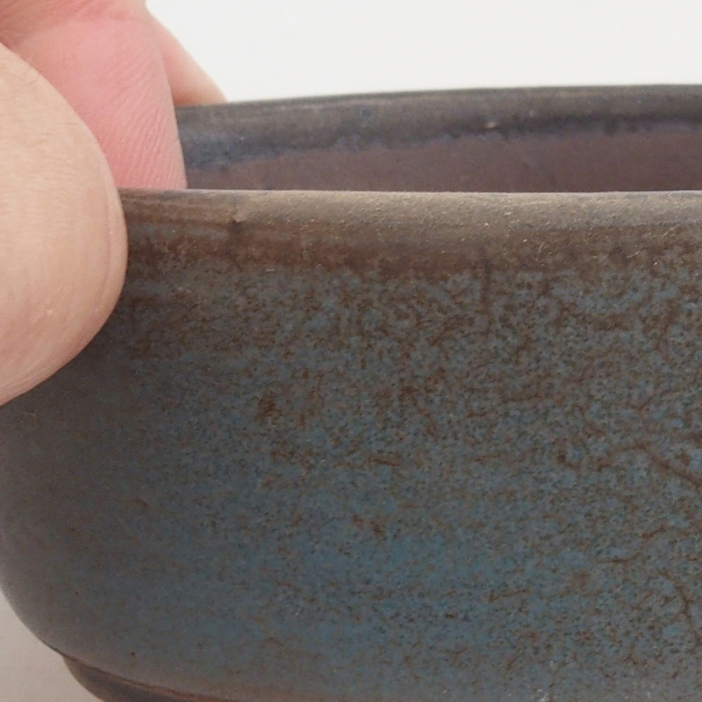 Bonsaischale aus Keramik 9,5 x 8 x 3 cm, Farbe blau