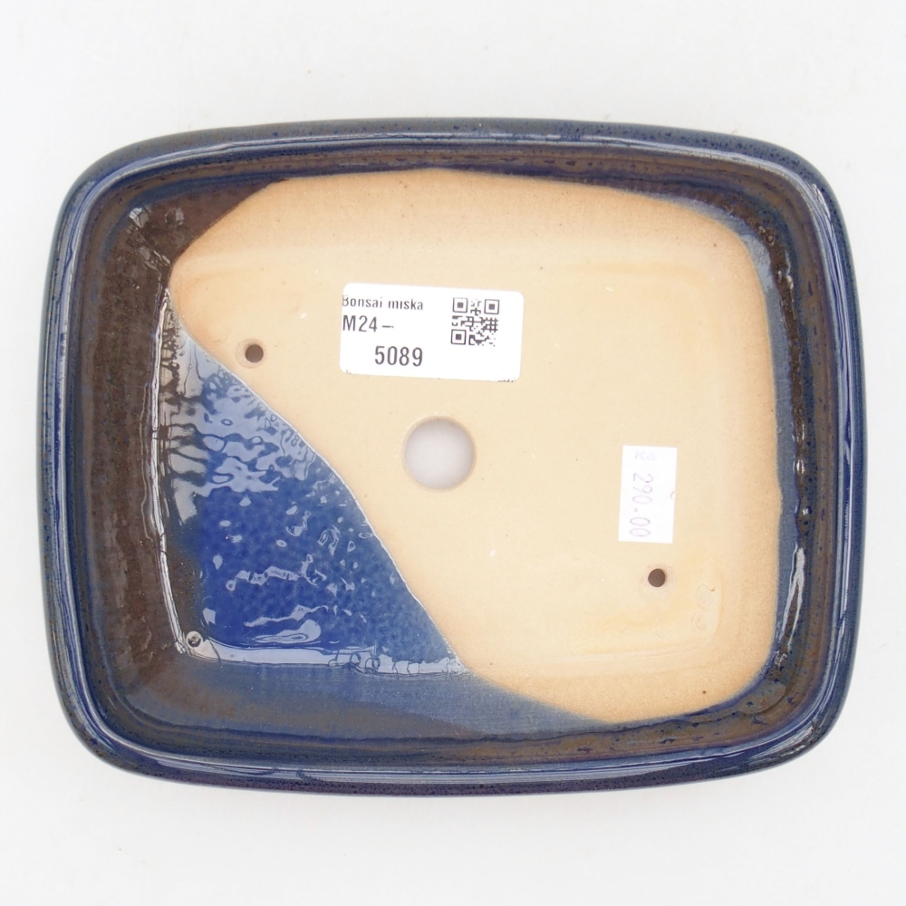 Keramik-Bonsaischale 17 x 14 x 3,5 cm, Farbe blau