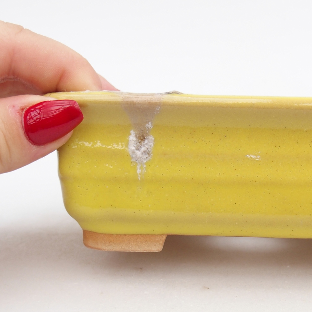 Bonsaischale aus Keramik 13,5 x 10 x 4,5 cm, gelb