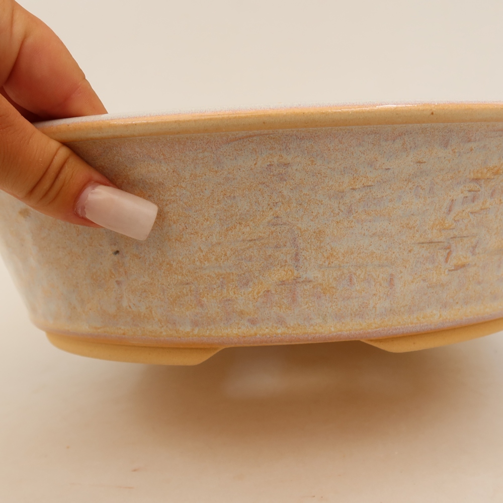 Keramik-Bonsai-Schale 29,5 x 29,5 x 8 cm, Farbe: Beige