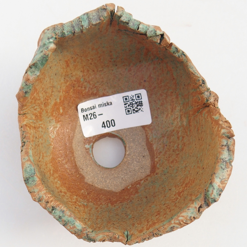 Keramikschale 10 x 9,5 x 7,5 cm , Farbe braun-grün