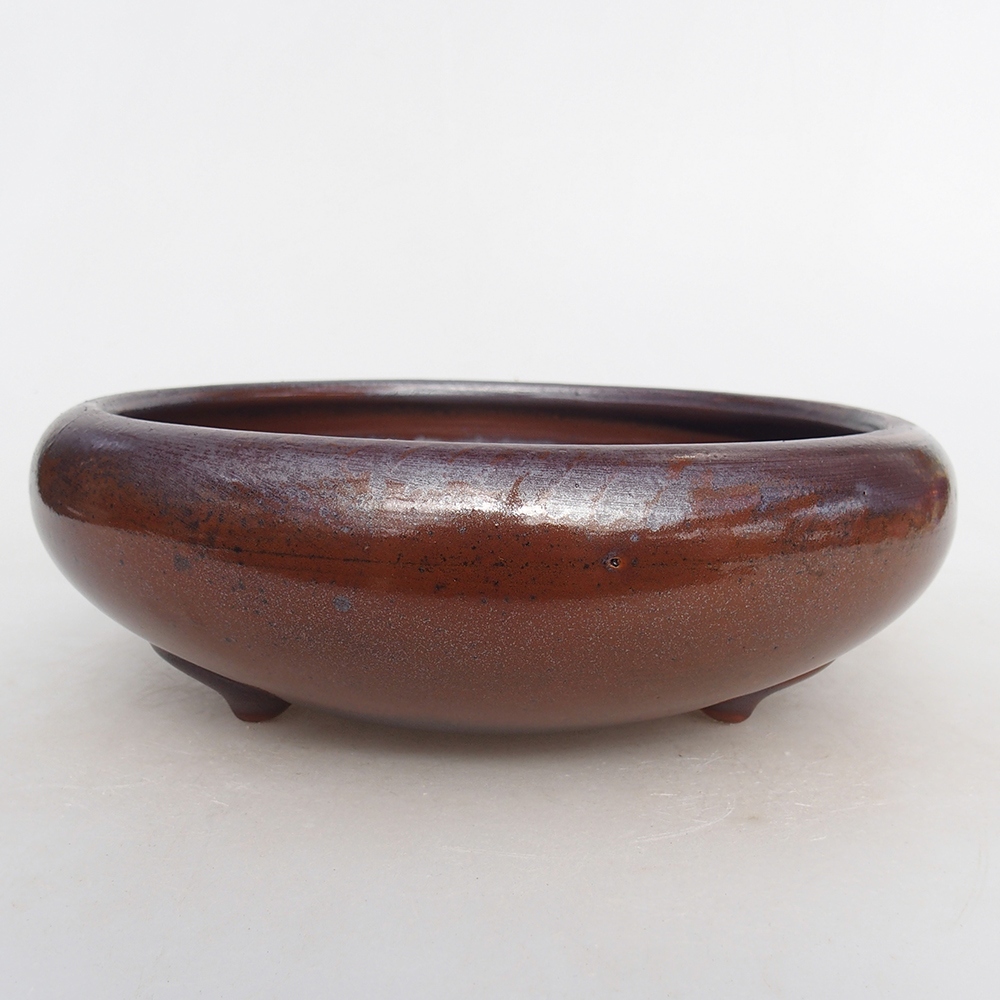 Keramik-Bonsaischale 21 x 21 x 7,5 cm, metallische Farbe