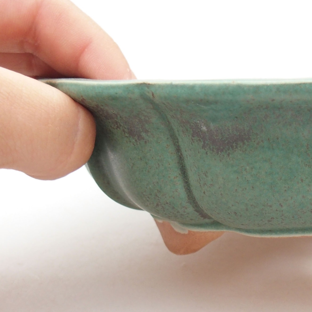 Keramik-Bonsaischale 18 x 18 x 5 cm, Farbe Grün