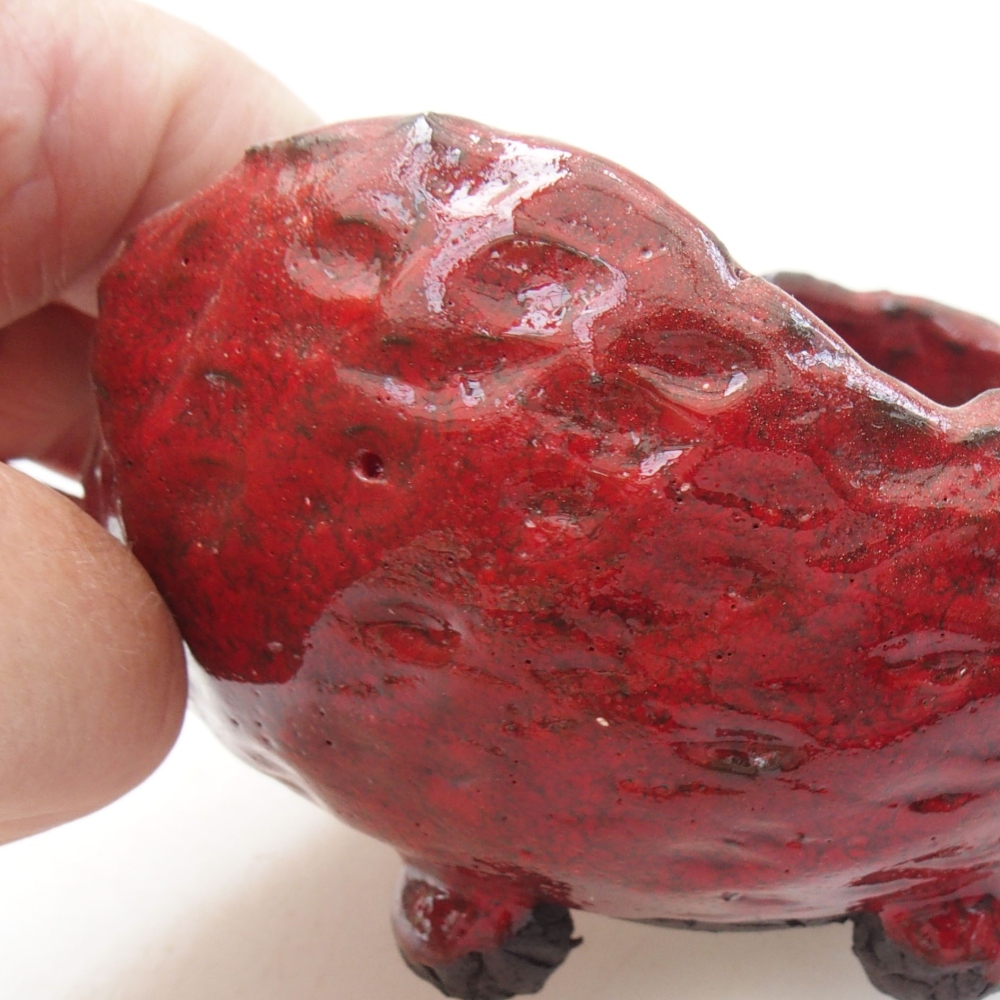 Keramikschale 8,5 x 8 x 6 cm, Farbe rot