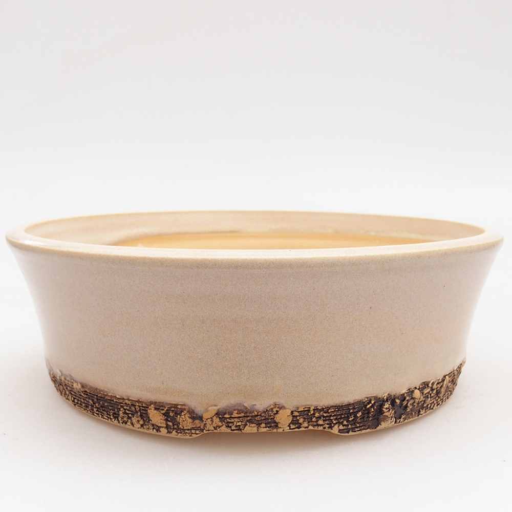 Keramik-Bonsai-Schale 19 x 19 x 6 cm, Farbe beige